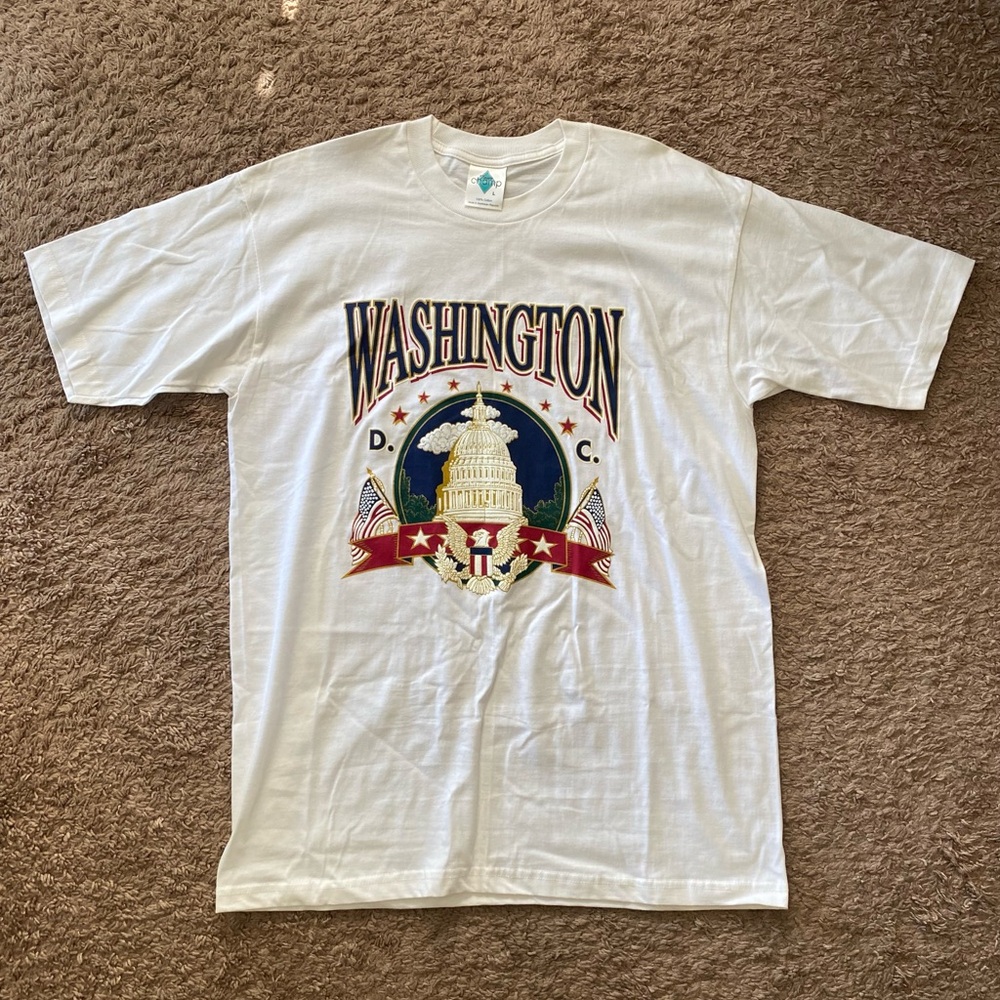 Vintage 90s Tour Champ Washington D.C.USA Capitol Tourist White Men's T Shirt L